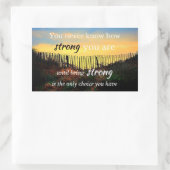 やる気を起こさせる引用文:君は強い… 長方形シール (バッグ)