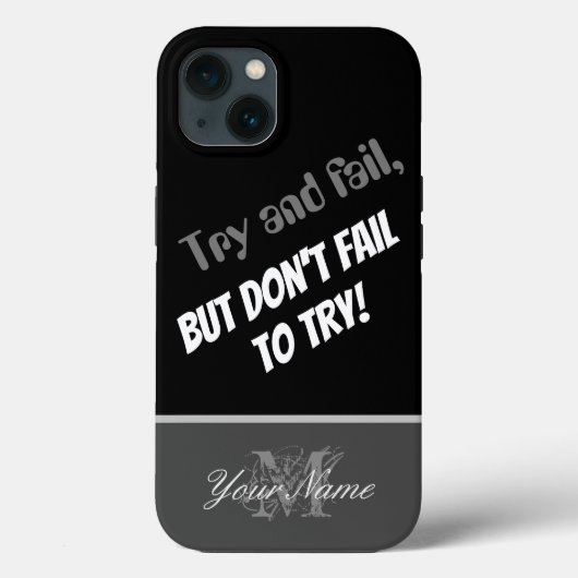 やる気を起こさせる引用文：失敗するな！ Case-Mate iPhoneケース (裏面)