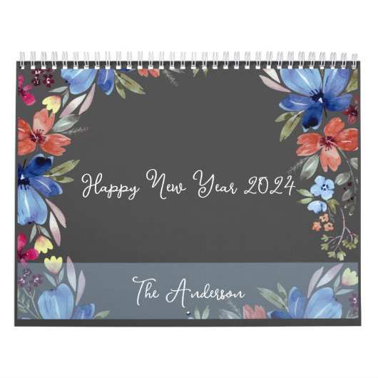 やる気を起こさせる引用文 |家族の写真 |フローラデザイン カレンダー (カバー)