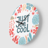 やる気を起こさせる引用文、抽象芸術フローラフレーム。 ラージ壁時計 (傾斜)