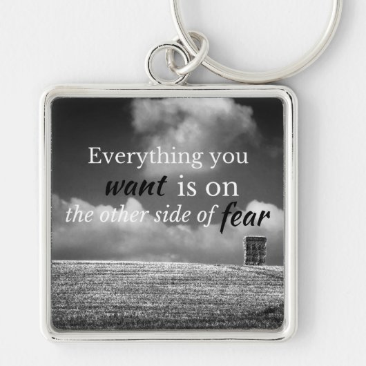 やる気を起こさせる引用文：欲しいものは… キーホルダー (正面)