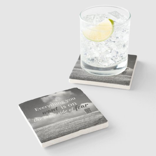 やる気を起こさせる引用文:欲しいものは… ストーンコースター (横)