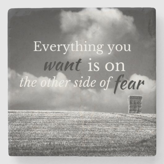 やる気を起こさせる引用文：欲しいものは… ストーンコースター (正面)