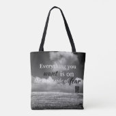 やる気を起こさせる引用文：欲しいものは… トートバッグ (裏面)