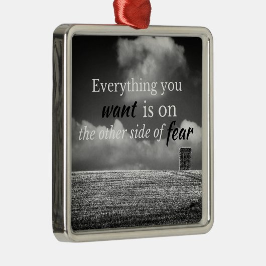 やる気を起こさせる引用文:欲しいものは… メタルオーナメント (右)