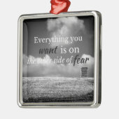 やる気を起こさせる引用文：欲しいものは… メタルオーナメント (左)