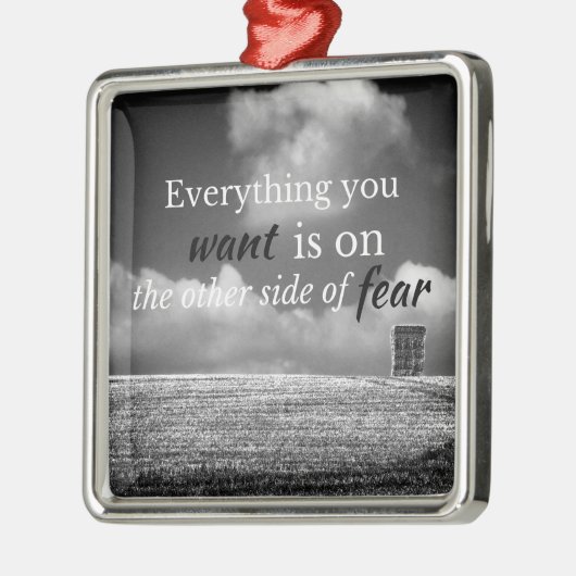 やる気を起こさせる引用文：欲しいものは… メタルオーナメント (左)