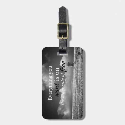 やる気を起こさせる引用文：欲しいものは… ラゲッジタグ (正面縦)