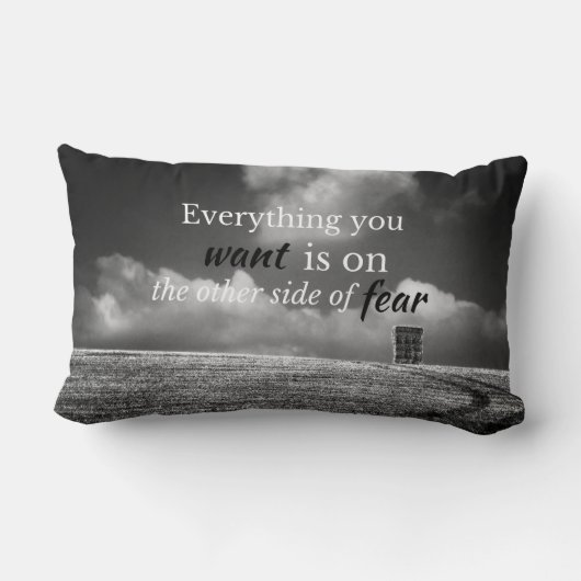 やる気を起こさせる引用文:欲しいものは… ランバークッション (裏面)