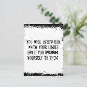 やる気を起こさせる引用文:自分の限界を知らない ポストカード (スタンド正面)