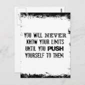 やる気を起こさせる引用文:自分の限界を知らない ポストカード (正面/裏面)