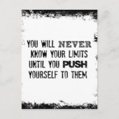 やる気を起こさせる引用文：自分の限界を知らない ポストカード (正面)