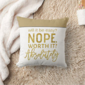 やる気を起こさせる引用文/金ゴールドタイポグラフィ クッション (ブランケット)