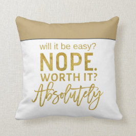 やる気を起こさせる引用文/金ゴールドタイポグラフィ クッション