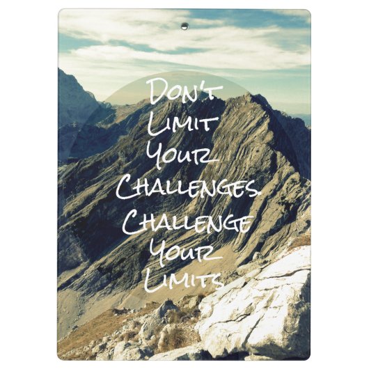 やる気を起こさせる引用文:限界に挑戦 クリップボード (裏面)