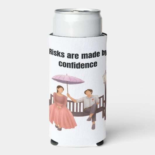 やる気を起こさせる引用文Tシャツ スリム缶クーラー (Seltzer正面)