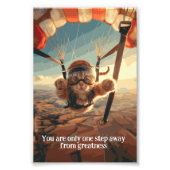 やる気を起こさせる感動的おもしろい猫ポスター フォトプリント            (正面)