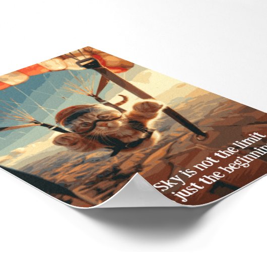 やる気を起こさせる感動的おもしろい猫ポスター ポスター (角)