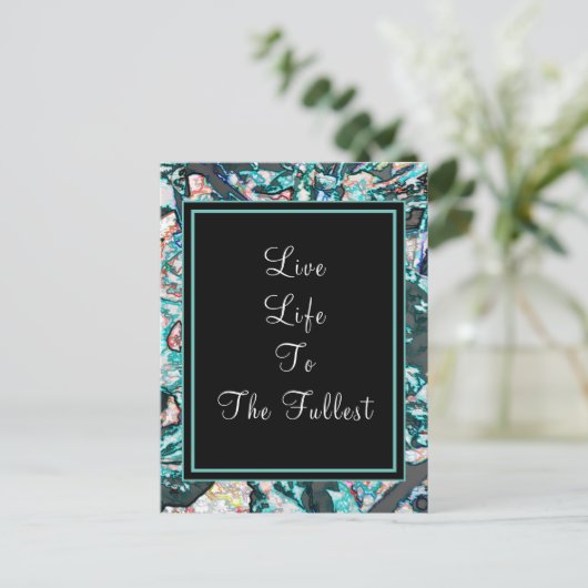 やる気を起こさせる感動的ことわざカスタム引用文 ポストカード (スタンド正面)