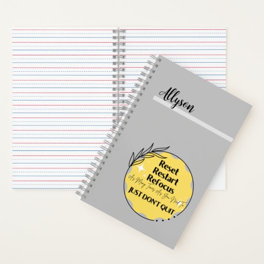 やる気を起こさせる感動的勇気付けられる ノートブック (内側)