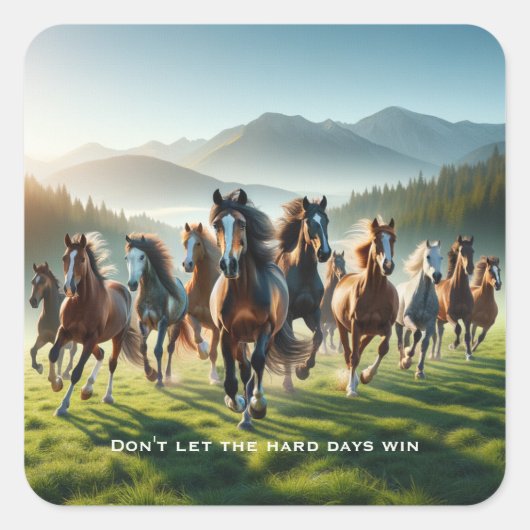 やる気を起こさせる感動的 スクエアシール (正面)