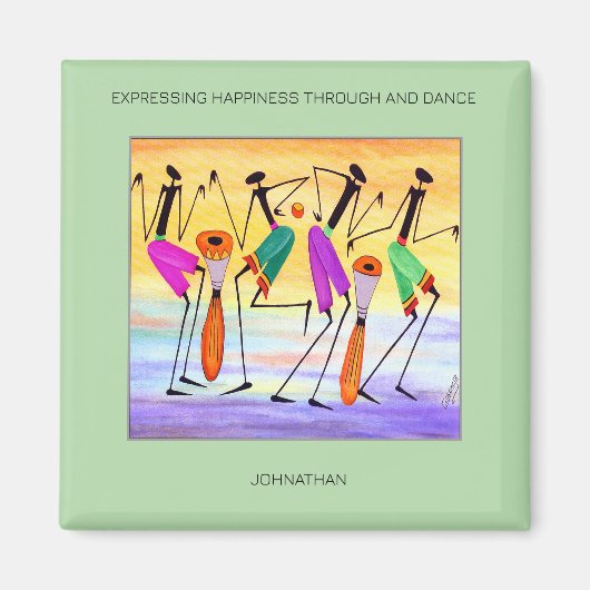 やる気を起こさせる水の色の表現幸せ マグネット (正面)