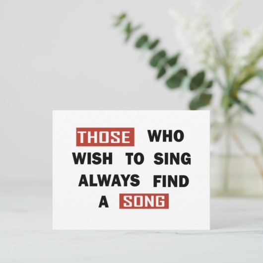 やる気を起こさせる生活ことわざに関する前向き引用文 ポストカード (スタンド正面)