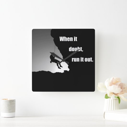 やる気を起こさせる登山ロッククライミングことわざ スクエア壁時計 (ホーム)