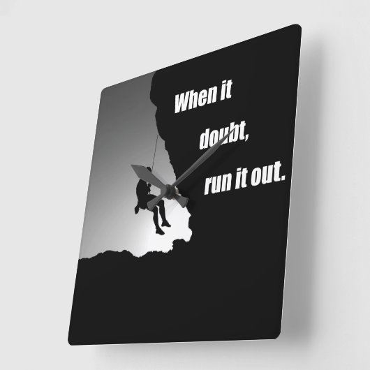 やる気を起こさせる登山ロッククライミングことわざ スクエア壁時計 (傾斜)