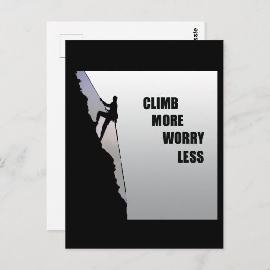 やる気を起こさせる登山ロッククライミングことわざ ポストカード (正面/裏面)