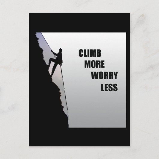 やる気を起こさせる登山ロッククライミングことわざ ポストカード (正面)