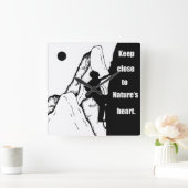 やる気を起こさせる登山ロッククライミング スクエア壁時計 (ホーム)