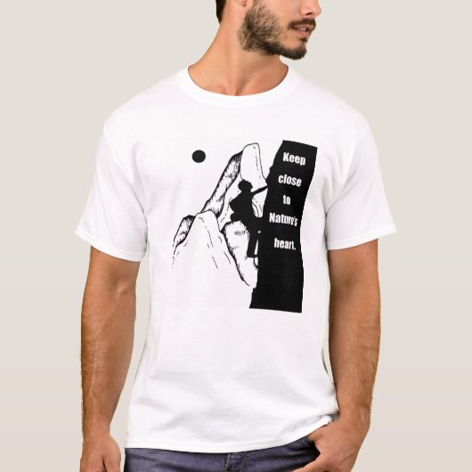 やる気を起こさせる登山ロッククライミング Tシャツ (正面)