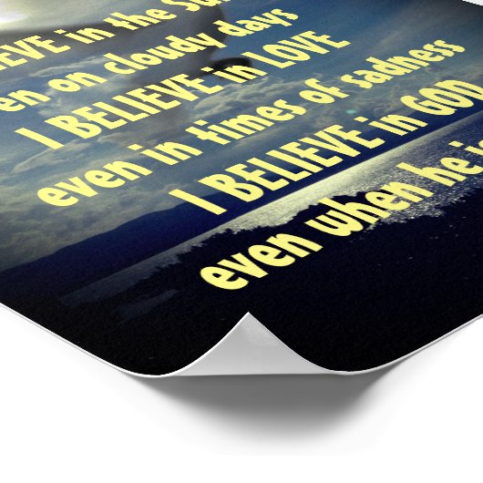 やる気を起こさせる祈りの言葉曇り日詩 ポスター (角)