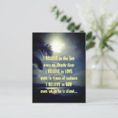 やる気を起こさせる祈りの言葉曇り日詩 ポストカード (スタンド正面)