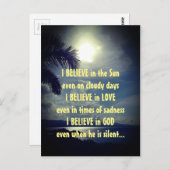 やる気を起こさせる祈りの言葉曇り日詩 ポストカード (正面/裏面)