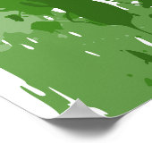 やる気を起こさせる緑絵を描（ばちゃばちゃ）跳ねる ポスター (角)