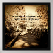 やる気を起こさせる自然ポスター禅引用文オンsepia ポスター (正面)