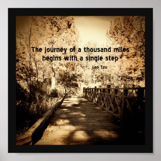 やる気を起こさせる自然ポスター禅引用文オンsepia ポスター (正面)