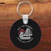 -やる気を起こさせる行く先の橋に火がつけられよう。 キーホルダー (正面)