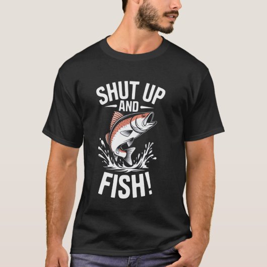やる気を起こさせる言葉と飛び跳ねる魚 Tシャツ (正面)