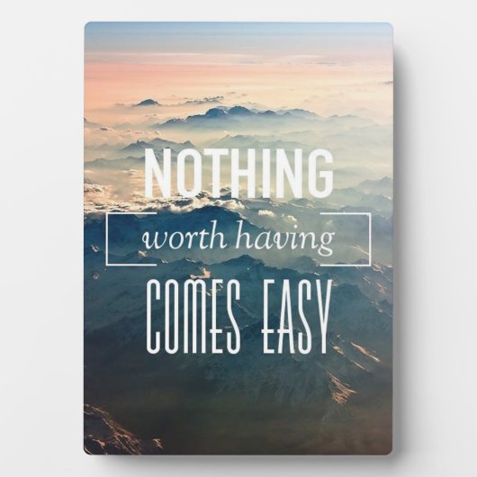 やる気を起こさせる言葉は何も持つ価値が来簡単 フォトプラーク (正面)