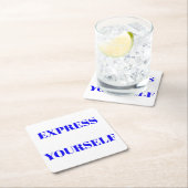 やる気を起こさせる言葉は可愛い感動的デザイン スクエアペーパーコースター (インサイチュ)