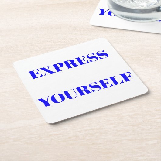 やる気を起こさせる言葉は可愛い感動的デザイン スクエアペーパーコースター (アングル)