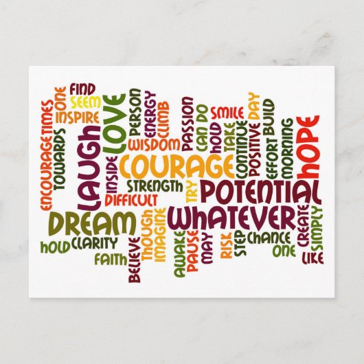 やる気を起こさせる語#1陽性 ポストカード (正面)