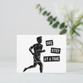 やる気を起こさせる走引用文ブラック ポストカード (スタンド正面)