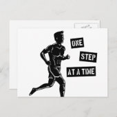 やる気を起こさせる走引用文ブラック ポストカード (正面/裏面)