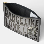 やる気を起こさせる踊りカップルのスローガン アクセサリーポーチ (見開き)