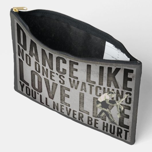 やる気を起こさせる踊りカップルのスローガン アクセサリーポーチ (見開き)