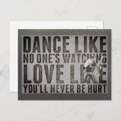 やる気を起こさせる踊りカップルのスローガン ポストカード (正面/裏面)